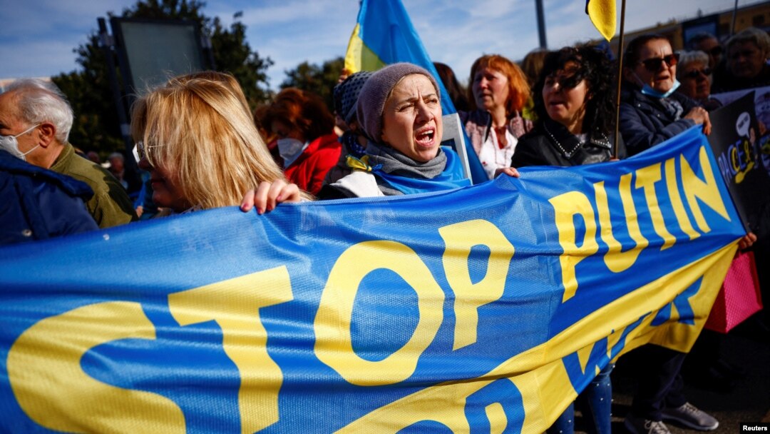 Рим: демонстрация в поддержку Украины