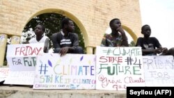 Manifestants lors de la grève pour le climat à Thiès au Sénégal le 20 septembre 2019. 