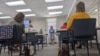 Veronica Johnson, center, director of elections and registration at the Lee County Board of Elections and Registration, conducts a training session for Lee County poll workers in Leesburg, Georgia, Oct. 2, 2024.