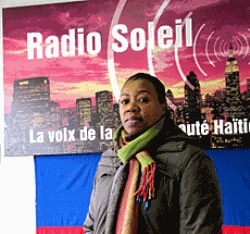 Haitian-American Mona Louis came to Radio Soleil for information about traveling to Haiti to rescue her ailing mother from the island nation