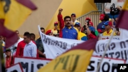 Nicolás Maduro, en el Día del Trabajo. Uno de sus escoltas fue asesinado la madrugada del domingo.