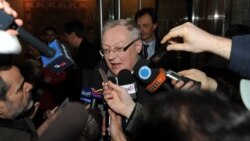 FILE - Russian Deputy Foreign Minister Sergei Ryabkov speaks to the media in New York, Jan. 16, 2010.