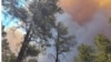 El humo de un incendio se eleva por encima de los árboles en Ruidoso, Nuevo México, el lunes 17 de junio de 2024. 
