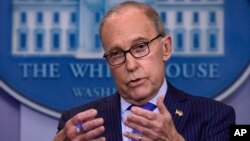 Senior White House economic adviser Larry Kudlow speaks during a briefing at the White House in Washington, June 6, 2018.