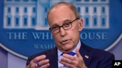 Senior White House economic adviser Larry Kudlow speaks during a briefing at the White House in Washington, June 6, 2018.