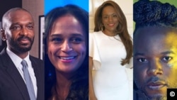 Da esquerda para a direita: Filomeno dos Santos, Isabel dos Santos, Tchizé dos Santos e Paulino dos Santos (Coreon Du) 