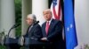 U.S. President Donald Trump and President of the European Commission Jean-Claude Juncker speak about trade relations in the Rose Garden of the White House in Washington, U.S., July 25, 2018. 