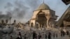 تصویری از مسجد النوری که در حکومت «دولت اسلامی» موسوم به داعش به شدت آسیب دید. 