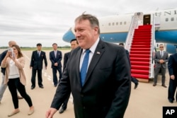 U.S. Secretary of State Mike Pompeo arrives at Sunan International Airport in Pyongyang, North Korea, July 6, 2018.