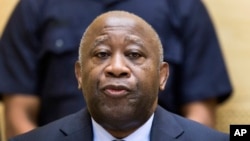 Laurent Gbagbo, ex-président de Côte d'Ivoire, lors d’une audience à la Cour pénale internationale, à la Haye.