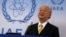 FILE - International Atomic Energy Agency chief Yukiya Amano addresses the media during a news conference at the International Center in Vienna, Austria, Jan. 19, 2016.
