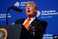 President Donald Trump speaks at a summit in Atlanta, Georgia, April 24, 2019.
