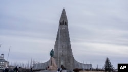 A view of Hallgrímskirkja, the main church of Reykjavík and the most famous landmark of the capital of Iceland, Nov. 29, 2024.