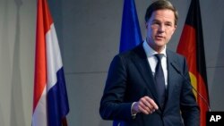 Dutch Prime Minister Mark Rutte speaks at an event of the Bertelsmann foundation in Berlin, March 2, 2018.