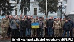 Акция в память об украинских военнослужащих, погибших при обороне Донецкого аэропорта. Киев, 20 января 2020