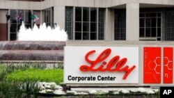 FILE - The Eli Lilly corporate headquarters are seen in Indianapolis, April 26, 2017.