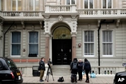 FILE - A view of the building where offices of Orbis Business Intelligence Ltd are located, in London, Jan. 12, 2017. Media have identified the author of the Trump dossier, former British intelligence agent Christopher Steele, as being associated with Orbis.