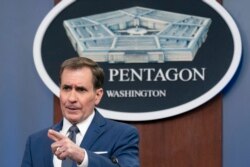 Juru bicara Departemen Pertahanan AS Pentagon, John Kirby, berbicara kepada awak media di Pentagon, Washington, pada 27 Januari 2022. (Foto: AP/Alex Brandon)