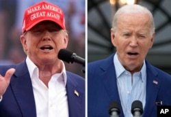 Rais wa zamani Donald Trump (kushoto) na Rais wa Marekani Joe Biden