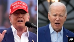 Ảnh phối hợp: Cựu Tổng thống Donald Trump, trái, và đương kim Tổng thống Joe Biden.