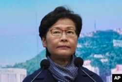 Hong Kong Chief Executive Carrie Lam attends a press conference in Hong Kong, Friday, February 18, 2022. (Photo: AP)