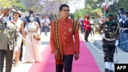 Le président de la République de Madagascar Andry Rajoelina arrive au Palais de la Reine de Manjakamiadana, à Antananarivo, le 6 novembre 2020.