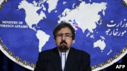 FILE - Iranian Foreign Ministry spokesman, Bahram Ghasemi speaks during a press conference in Tehran, Iran, Aug. 22, 2016.