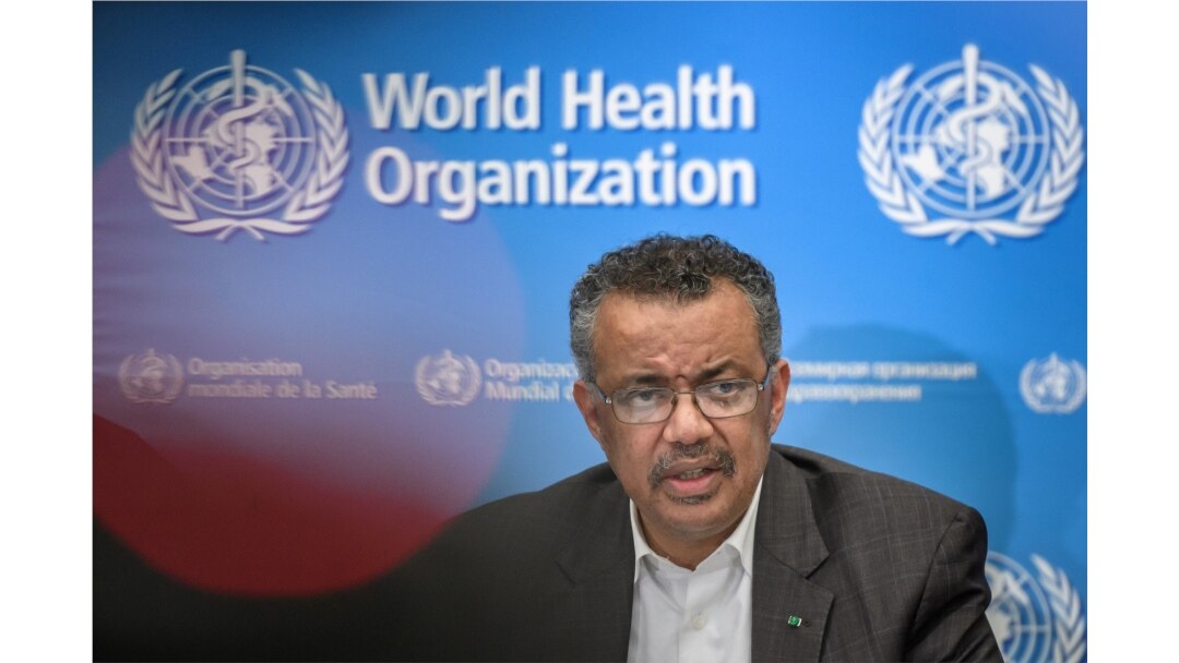 FILE - World Health Organization (WHO) Director-General Tedros Adhanom Ghebreyesus speaks during a press conference to discuss the coronavirus outbreak, in Geneva, Switzerland, Jan. 30, 2020.