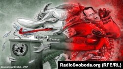 Політична карикатура Олексія Кустовського. До очікуваного виступу президента Росії Володимира Путіна на сесії Генасамблеї ООН