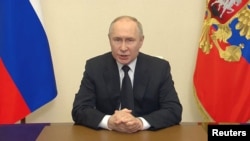 سخنرانی تلویزیونی ولادیمیر پوتین، رئیس‌جمهوری روسیه، پس از حمله مرگ‌بار در حومه مسکو.