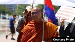 FILE PHOTO - Activist monk Bor Bet fled Cambodia to Thailand after fearing arrest for his participation in protests to free unionist Rong Chhun. (Courtesy photo)