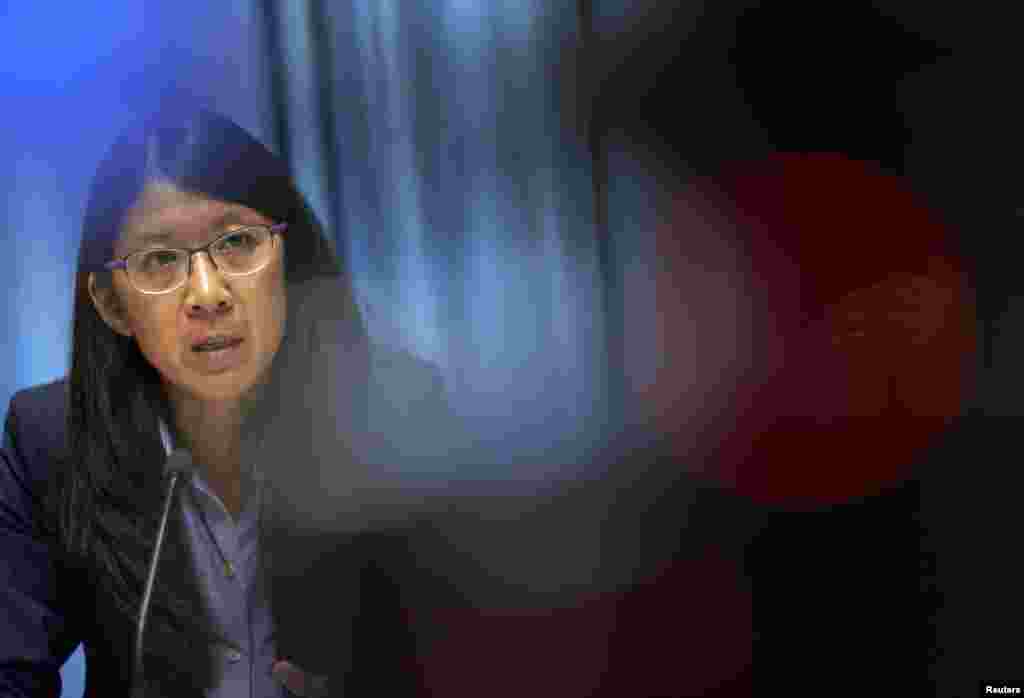 Joanne Liu, President of Medecins Sans Frontieres (MSF) International, calls for an independent international commission to probe the deadly U.S. bombing of its hospital in Kunduz, Afghanistan, Geneva, Oct. 7, 2015.