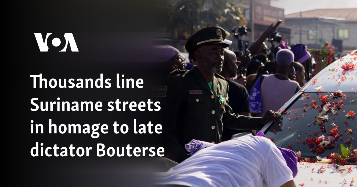 Thousands line Suriname streets in homage to late dictator Bouterse