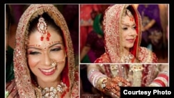 Bức ảnh cô dâu người Ấn chị chụp trong đám cưới Ấn mà chị có dịp tham dự ở Singapore