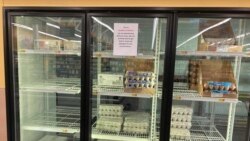A nearly half egg cooler is shown Jan. 11, 2022, at a Walmart in Anchorage, Alaska.