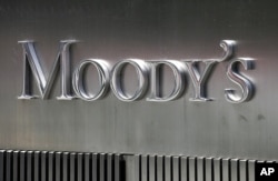 纽约的国际信用评级机构穆迪投资者服务公司的英文招牌
