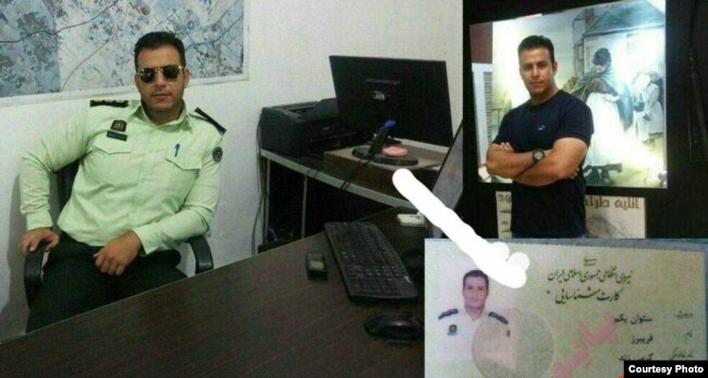 Montage of photos showing Iranian Kurdish First Lieutenant Fariborz Karamizand, who recently fled Iran saying his life was in danger for refusing orders to suppress anti-government protests. (Courtesy - Fariborz Karamizand)