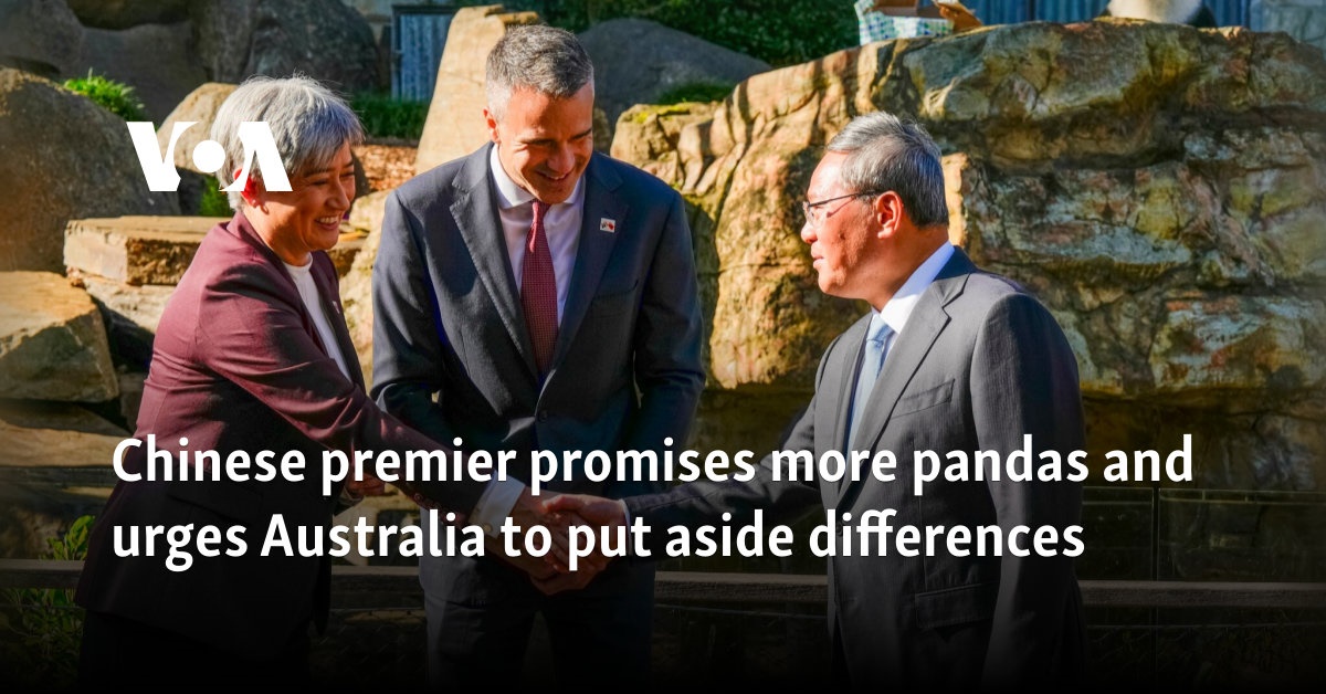 Chinese premier promises more pandas, urges Australia to put aside differences