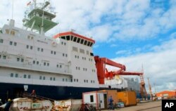 The German Arctic research vessel Polarstern is docked for maintenance in Bremerhaven, Germany, July 3, 2019.