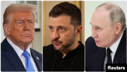 This combination of undated Reuters photos features, left to right, U.S. President Donald Trump, Ukrainian President Volodymyr Zelenskyy and Russian President Vladimir Putin.