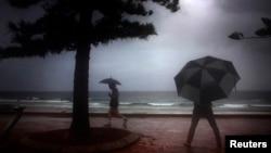 Suasana musim gugur di Pantai Manly di Sydney. 