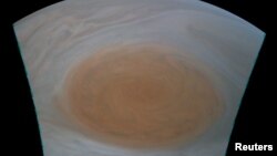 The Great Red Spot on Jupiter is shown in this NASA Juno spacecraft photo released on July 12, 2017. 
