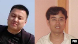 美國司法部星期四公佈了對兩名中國公民Zhu Hua (朱華)和Zhang Shilong (張士龍) 的起訴。 （圖片來源：FBI）