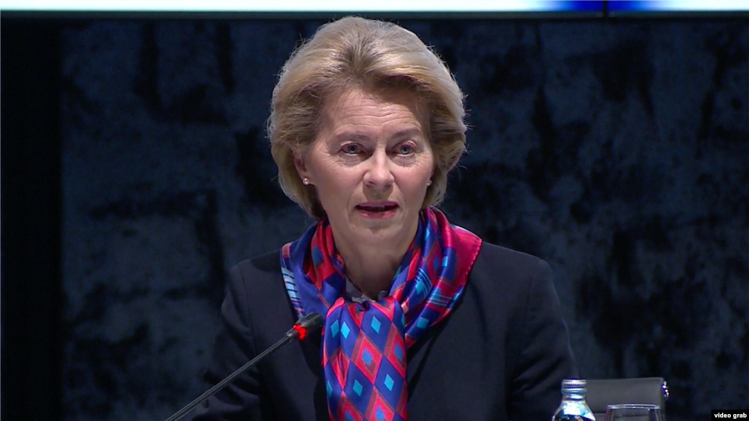 Predsednica Evropske komisije Ursula fon der Lajen tokom posete Hrvatskoj, na početku predsedavanja te zemlje Evropskoj uniji, u Zagrebu, Hrvatska, 10. januara 2020.