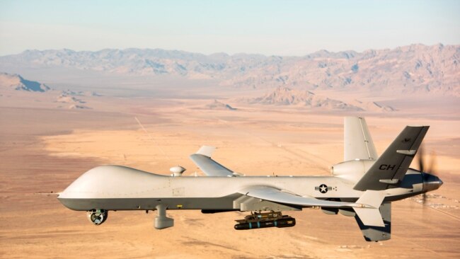 This handout photo courtesy of the US Air Force obtained on Nov. 7, 2020, shows an MQ-9 Reaper. The U.S. State Department has reportedly notified Congress of its plans to sell 18 MQ-9B aerial drones to the United Arab Emirates.