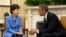 President Barack Obama and South Korean President Park Geun-Hye meet in the Oval Office of the White House in Washington, May 7, 2013. 