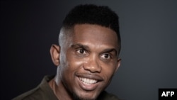 Samuel Eto'o lors d'un entretien avec l'AFP, Paris, le 24 octobre 2019.