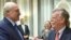 John Bolton, US National Security Advisor, right, is welcomed by Belarusian President Alexander Lukashenko during their meeting in Minsk, Belarus, Thursday, Aug. 29, 2019. 