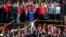 Venezuela's President Nicolas Maduro raises a finger as he is surrounded by supporters while speaking during a gathering after the results of the election were released, outside of the Miraflores Palace in Caracas, Venezuela, May 20, 2018. 