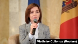 MOLDOVA -- Moldovan President-elect Maia Sandu speaks during a news conference in Chisinau, November 30, 2020